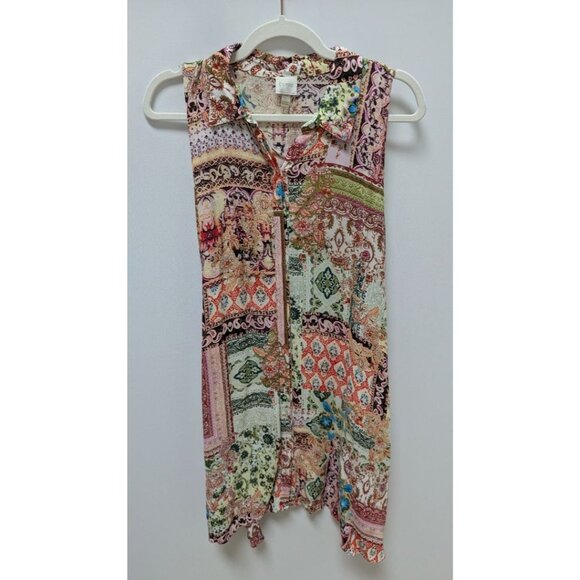 Cupio Multicolor Patterned Button-Down Swing Dress - Picture 1 of 2